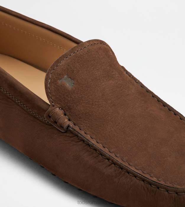 pantofi gommino din nubuc bărbați Tod's 080D724 maro