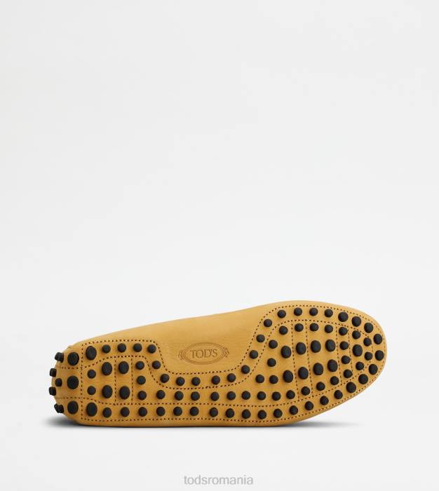 pantofi gommino din nubuc bărbați Tod's 080D725 galben