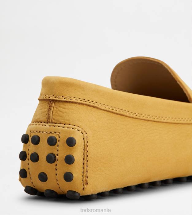 pantofi gommino din nubuc bărbați Tod's 080D725 galben