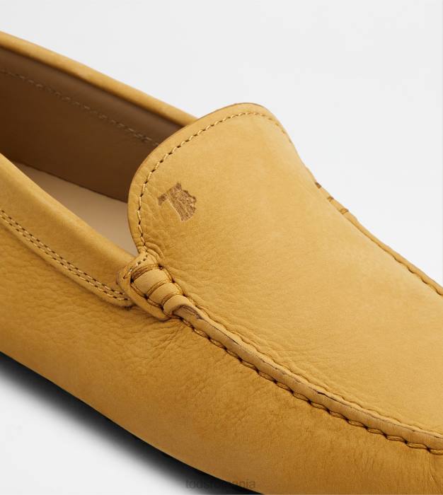 pantofi gommino din nubuc bărbați Tod's 080D725 galben