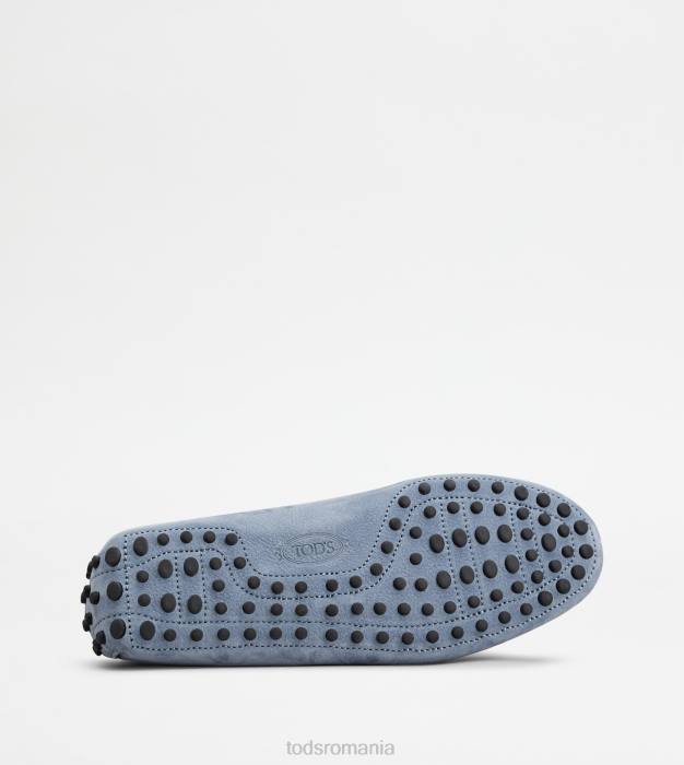 pantofi gommino din nubuc bărbați Tod's 080D726 albastru deschis