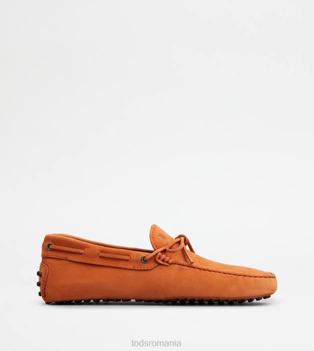pantofi gommino din nubuc bărbați Tod's 080D743 portocale