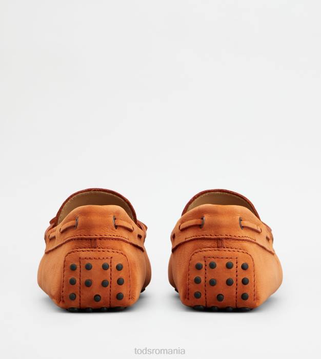 pantofi gommino din nubuc bărbați Tod's 080D743 portocale