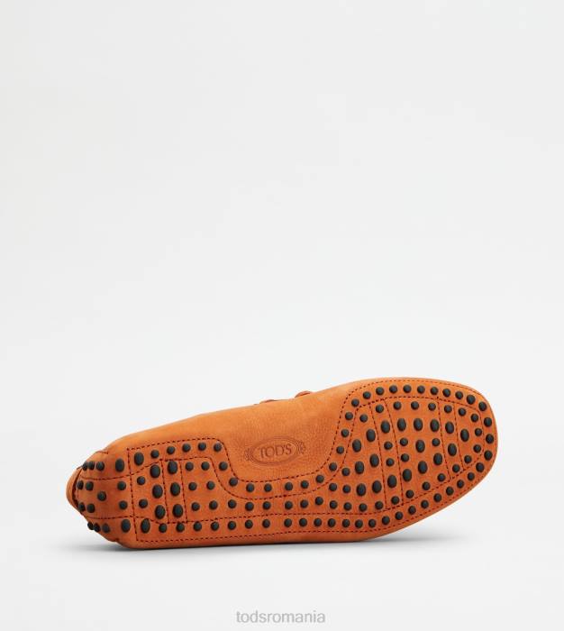 pantofi gommino din nubuc bărbați Tod's 080D743 portocale