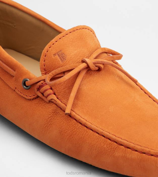 pantofi gommino din nubuc bărbați Tod's 080D743 portocale