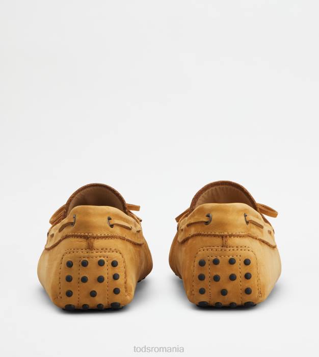pantofi gommino din nubuc bărbați Tod's 080D744 galben