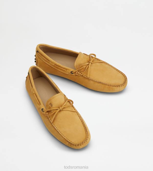 pantofi gommino din nubuc bărbați Tod's 080D744 galben