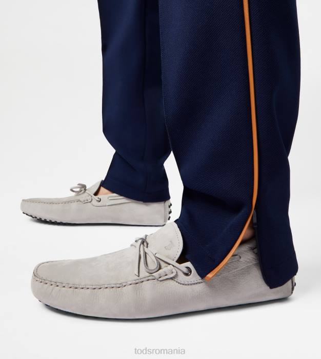 pantofi gommino din nubuc bărbați Tod's 080D745 gri
