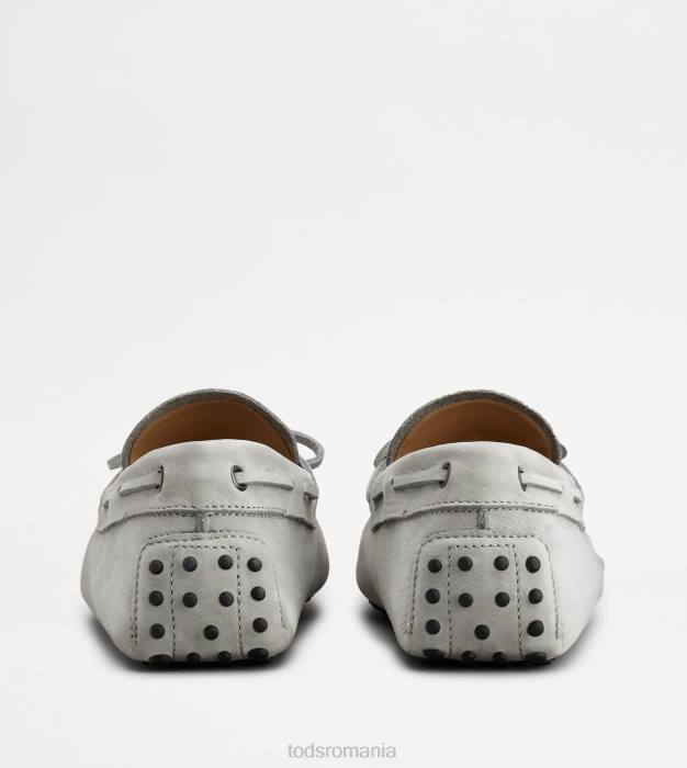 pantofi gommino din nubuc bărbați Tod's 080D745 gri