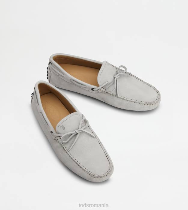 pantofi gommino din nubuc bărbați Tod's 080D745 gri
