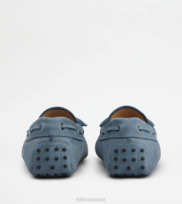 pantofi gommino din nubuc bărbați Tod's 080D746 albastru deschis