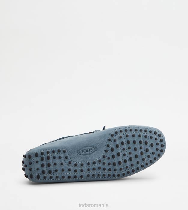 pantofi gommino din nubuc bărbați Tod's 080D746 albastru deschis