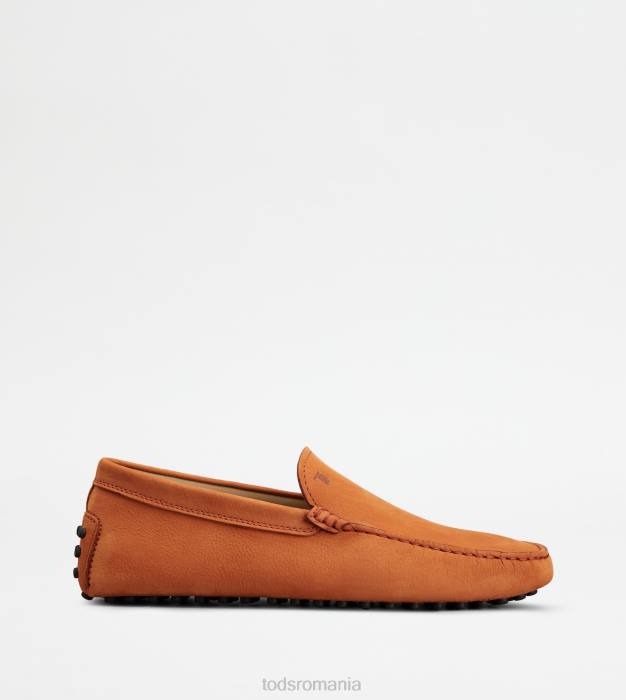 pantofi gommino din nubuc bărbați Tod's 080D765 portocale