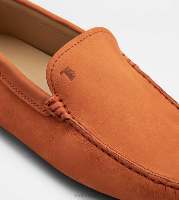 pantofi gommino din nubuc bărbați Tod's 080D765 portocale