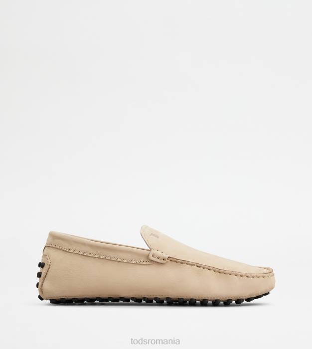 pantofi gommino din nubuc bărbați Tod's 080D774 bej
