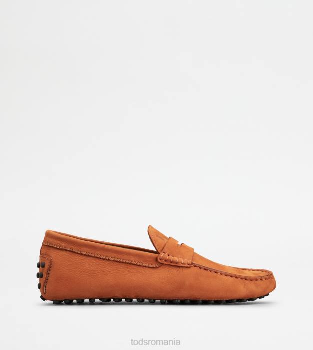 pantofi gommino din nubuc bărbați Tod's 080D776 portocale