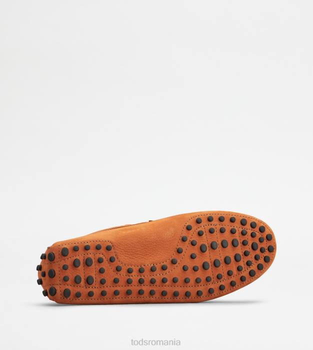 pantofi gommino din nubuc bărbați Tod's 080D776 portocale