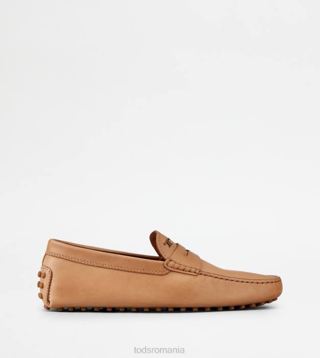 pantofi gommino din piele bărbați Tod's 080D729 bej