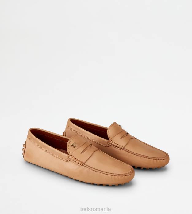 pantofi gommino din piele bărbați Tod's 080D729 bej