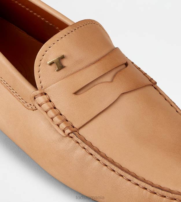 pantofi gommino din piele bărbați Tod's 080D729 bej