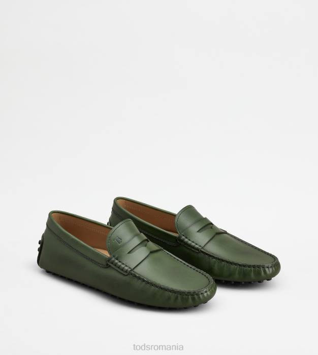 pantofi gommino din piele bărbați Tod's 080D736 verde