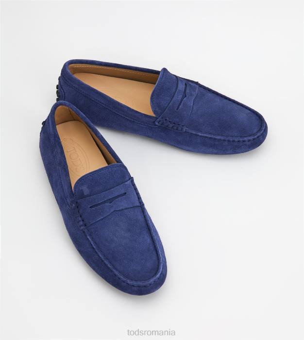 pantofi gommino din piele intoarsa bărbați Tod's 080D737 albastru