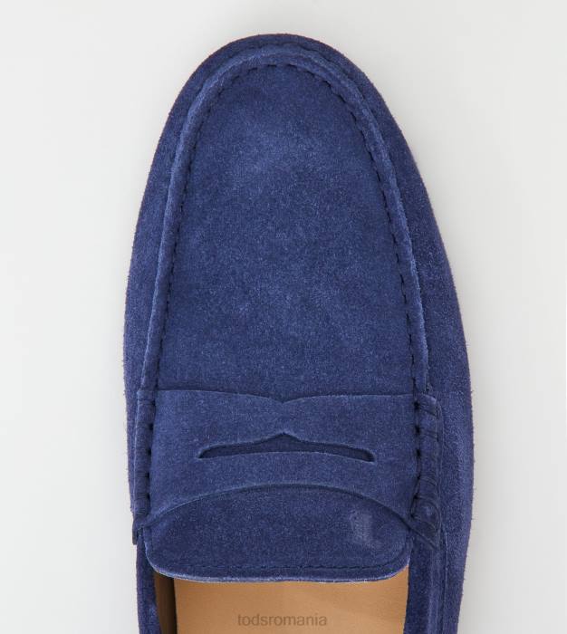pantofi gommino din piele intoarsa bărbați Tod's 080D737 albastru