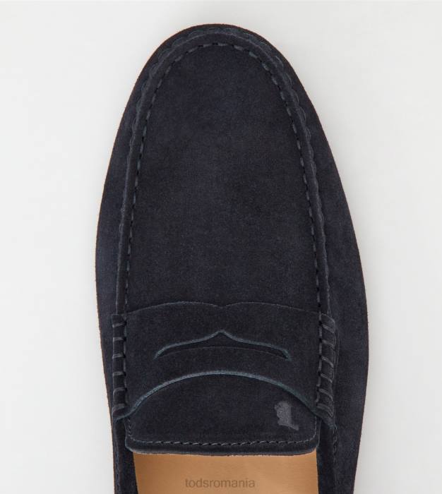 pantofi gommino din piele intoarsa bărbați Tod's 080D739 negru