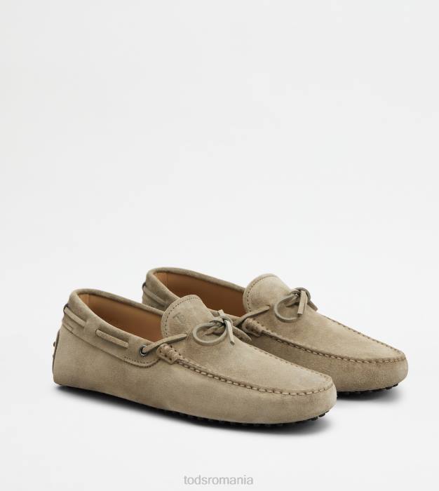 pantofi gommino din piele intoarsa bărbați Tod's 080D741 bej