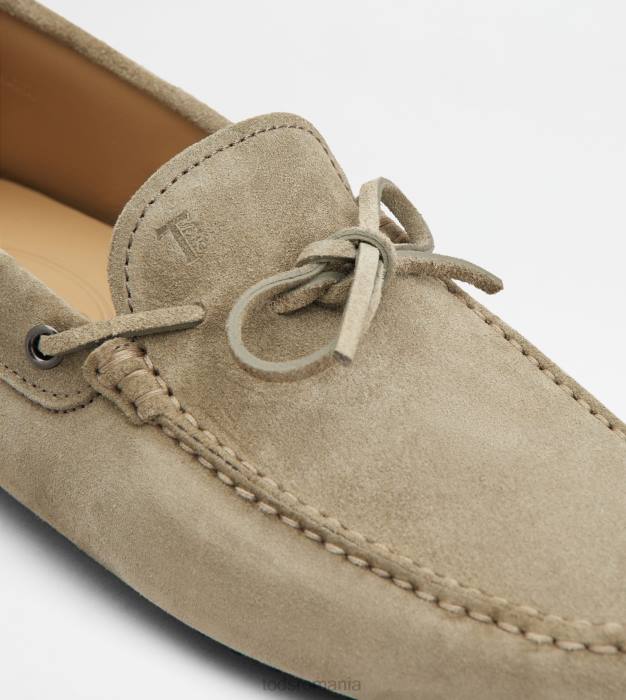 pantofi gommino din piele intoarsa bărbați Tod's 080D741 bej