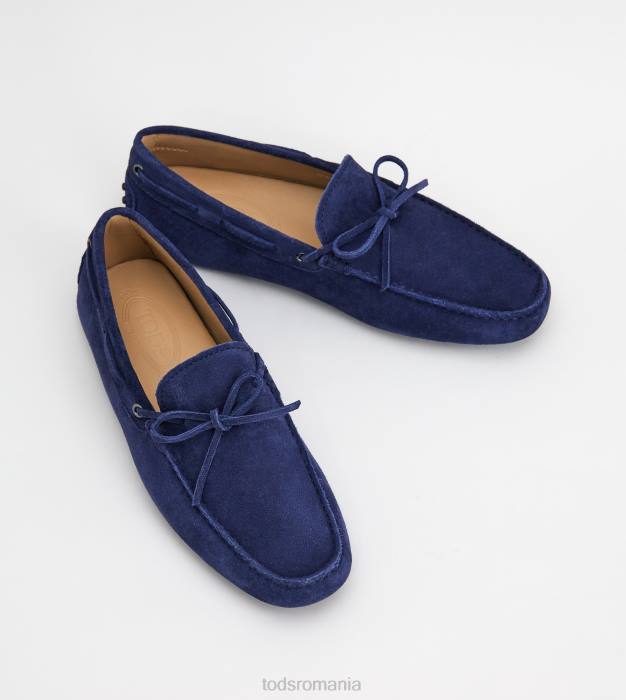 pantofi gommino din piele intoarsa bărbați Tod's 080D748 albastru