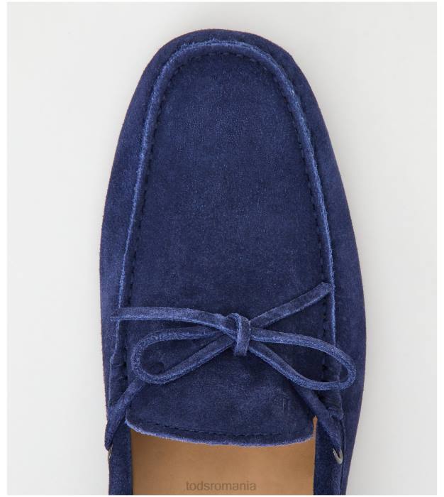 pantofi gommino din piele intoarsa bărbați Tod's 080D748 albastru
