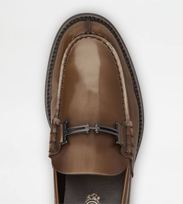 mocasini din piele bărbați Tod's 080D706 maro