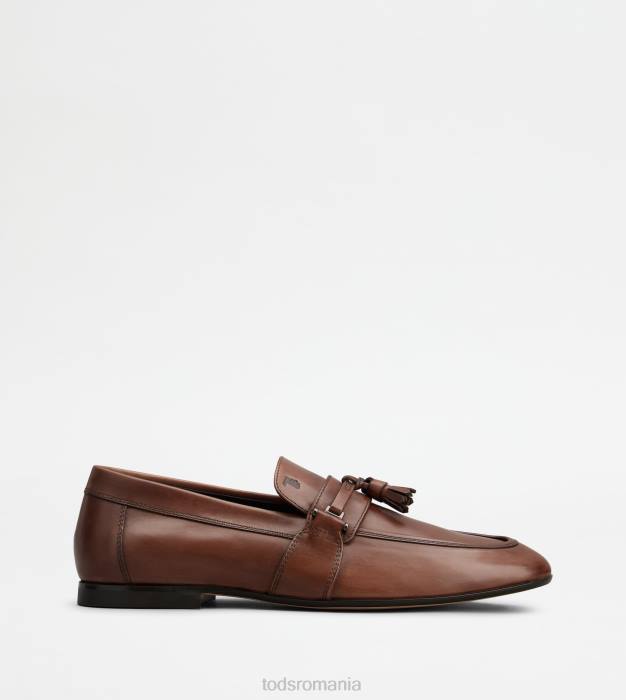 mocasini din piele cu ciucuri bărbați Tod's 080D684 maro