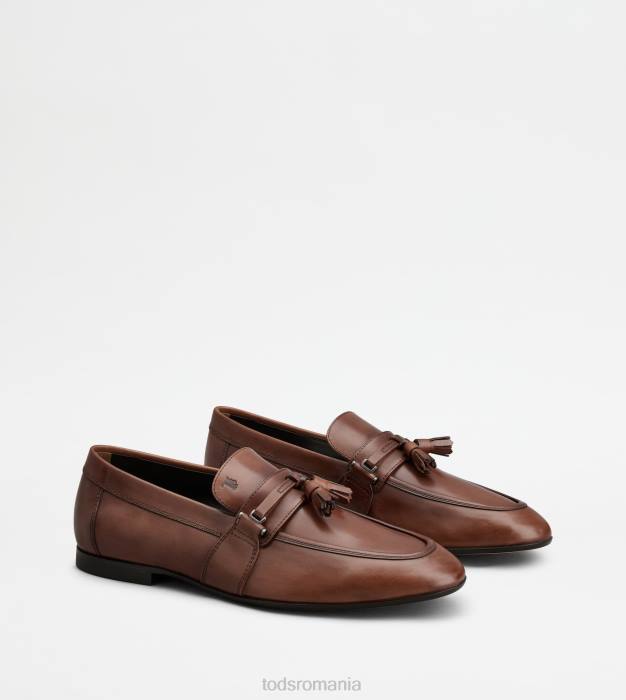 mocasini din piele cu ciucuri bărbați Tod's 080D684 maro