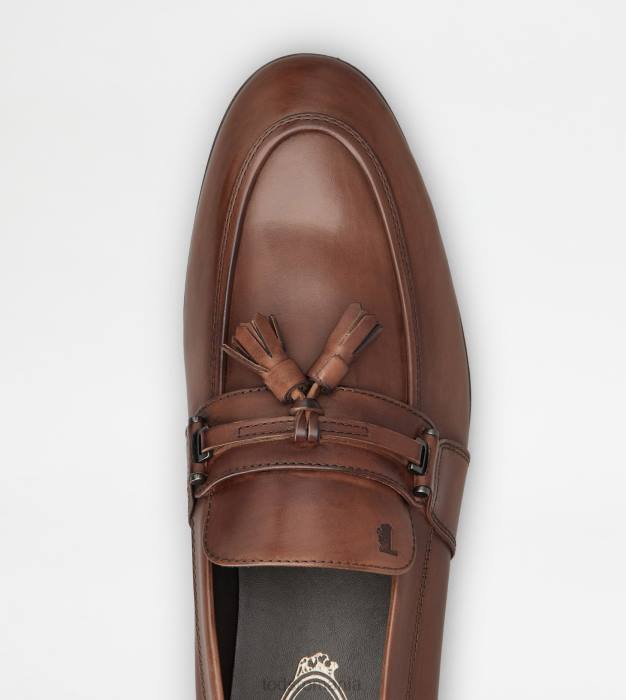mocasini din piele cu ciucuri bărbați Tod's 080D684 maro