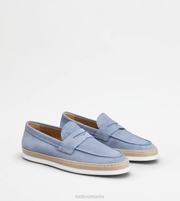 mocasini din piele intoarsa bărbați Tod's 080D641 albastru deschis