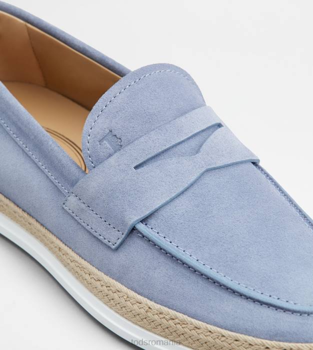 mocasini din piele intoarsa bărbați Tod's 080D641 albastru deschis