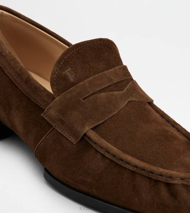 mocasini din piele intoarsa bărbați Tod's 080D678 maro