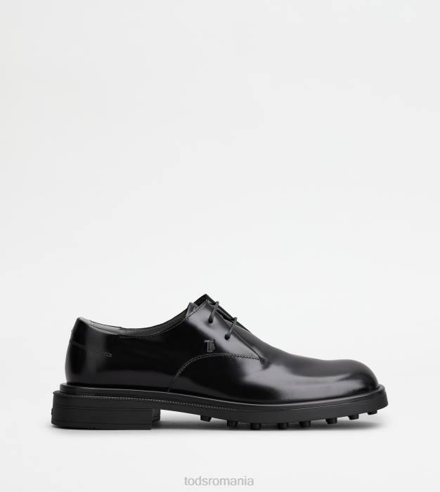 șireturi din piele bărbați Tod's 080D818 negru