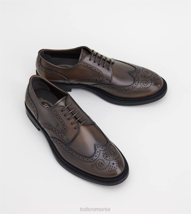 șireturi din piele bărbați Tod's 080D820 maro