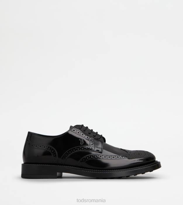 șireturi din piele bărbați Tod's 080D821 negru
