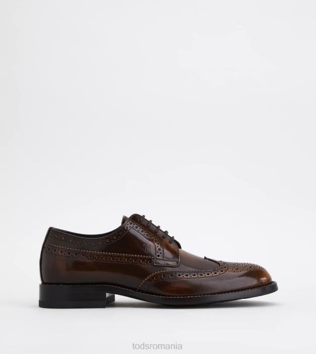 șireturi din piele bărbați Tod's 080D824 maro
