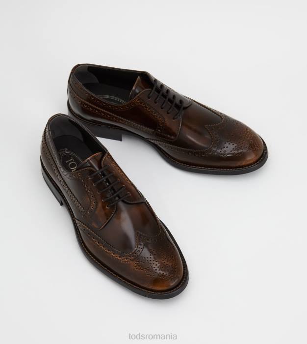 șireturi din piele bărbați Tod's 080D824 maro