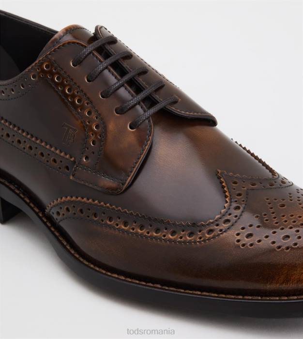 șireturi din piele bărbați Tod's 080D824 maro
