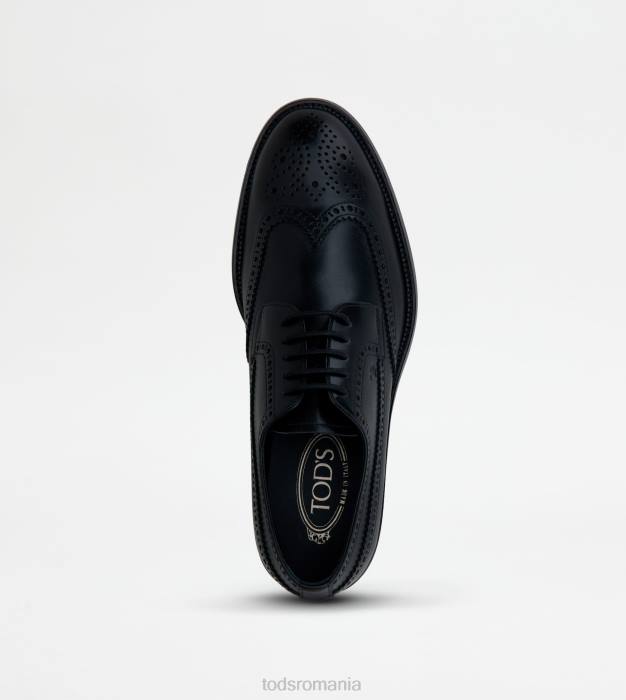 șireturi din piele bărbați Tod's 080D826 negru
