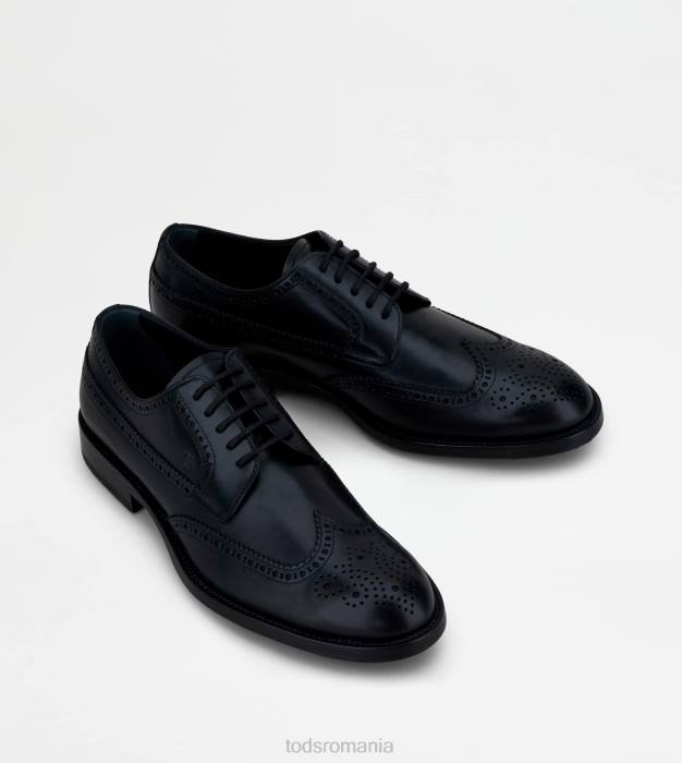 șireturi din piele bărbați Tod's 080D826 negru
