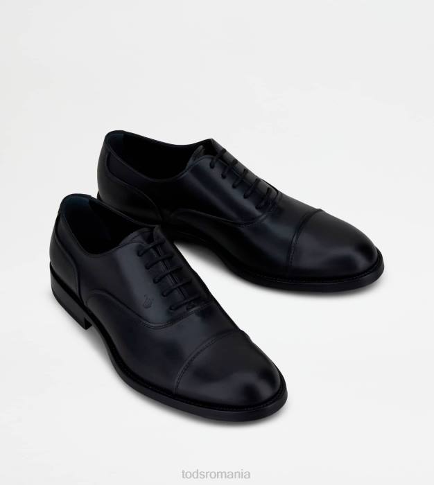 șireturi din piele bărbați Tod's 080D827 negru