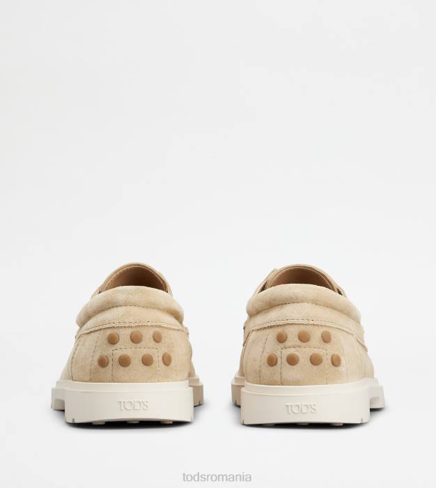 pantofi de barca din piele intoarsa bărbați Tod's 080D816 bej