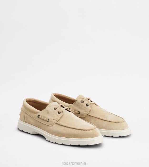 pantofi de barca din piele intoarsa bărbați Tod's 080D816 bej